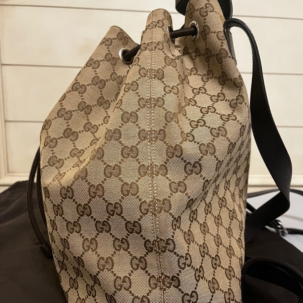 Gucci Monogram Gg Drawstring Backpack - image 2